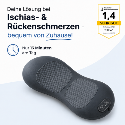 Tanui Triflow Massagekissen – sechs Anwenderinnen und Anwender halten das Kissen in der Hand
