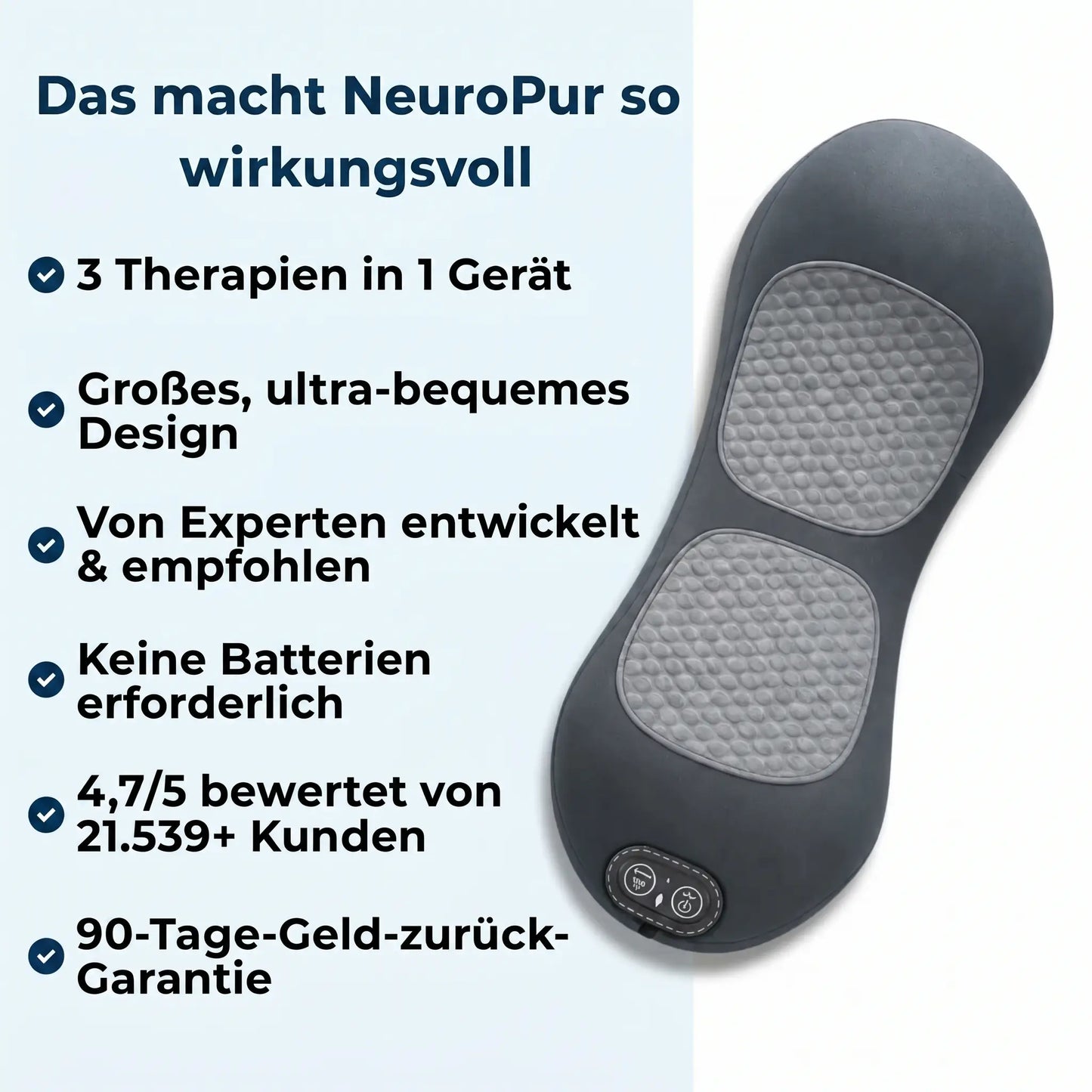 Tanui Triflow 3 Zonen Massagekissen mit Wärmefunktion